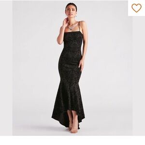Windsor Elegant Black Strapless Evening Gown